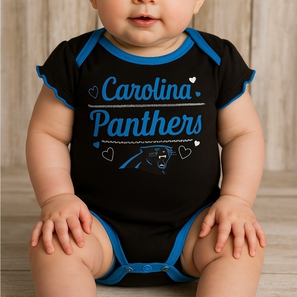 NFL Carolina Panthers Baby Onesie 18M Black Blue Infant Bodysuit Football